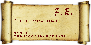 Priher Rozalinda névjegykártya